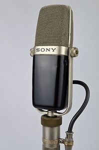VINTAGE SONY C-38B CONDENSER MICROPHONE REPAINTED TO DARK BLACK BROWN MIC