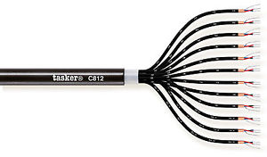 Tasker C812 Cable de audio digital DMX 12x2x0,22 mm² 100 m