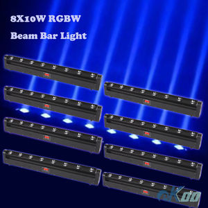8 Units 8X10W RGBW 4in1 LED Beam Moving Head Bar Wash Light DJ Party American