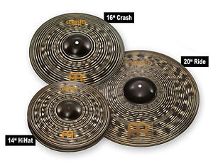 MEINL CLASSICS CUSTOM SET DARK - HI HAT 14"/CRASH 16"/RIDE 20" -