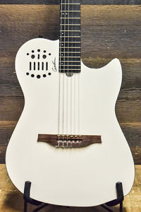 Godin Multiac Nylon SA White High Gloss Elect. Classical Guitar w/ Bag #14394149