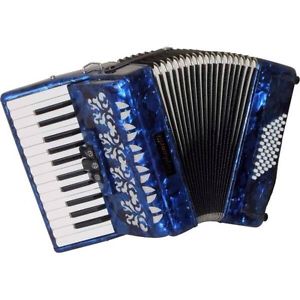 Stephanelli 48 Bass Accordion - New "Elite" Model - Perloid Blue