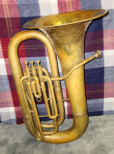 1908 JW York & Sons  Eb Tuba  SN19824 W/ ORIG M & W LEATHER  CASE