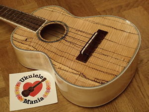 Urabe Japanese Curly Spalted Tochi Wood Tenor Ukulele with Ivoroid Binding #2005
