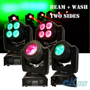 4 Units Beam + wash Two-side Moving Head DMX Stage Light DJ Club Party American