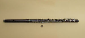 XIXème>Flûte traversière>"BUFFET CRAMPON">Ebène MACASSAR>68 cm>RARE+++