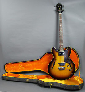 1967 Epiphone Rivoli Semi Hollow Vintage Electric Bass Guitar Sunburst W/ OHSC
