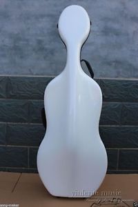 4/4 Cello Case Full size White Color Cello Bag Carbon Fiber Strong 3.6kg Yinfent