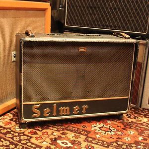 Vintage 1963 Selmer Zodiac Twin Thirty Truvoice Croc Skin Amplifier w/ Pedal