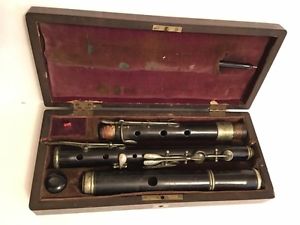 Antique Nach H.F. Meyer Hannover H.P. Wooden Flute Engraved Charles Alfred Dodge