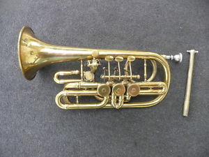 EXTREMELY RARE FRENCH CORNET 4 VALVES - PARTICULAR SARV SYSTEM - AROUND 1870!