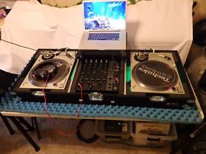 TECHNICS Turntables 1200 DJ Setup Vinyl Record Decks Players Mixer Case Speakers