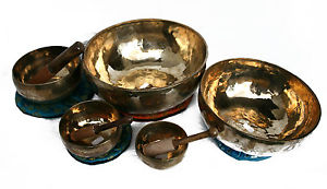 Klangschale Set Klangmassage Meditation Klangtherapie 5 St. 5018g Hörprobe S469