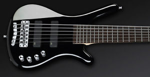 Warwick RockBass Corvette Basic 6-String Active MEC Fretted Bass Guitar Black
