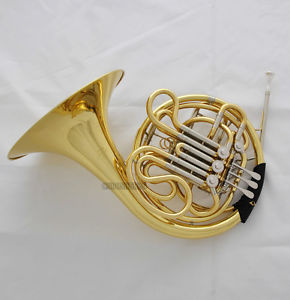 Professional Gold 4-Keys Double French Horn F/Bb Tone Cupronicekl Tuning Pipe