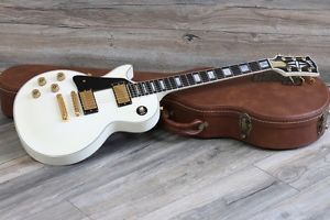 2000 Gibson Les Paul Custom Lefty in Alpine White! Great shape + OHSC