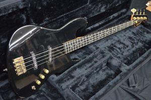 Moon JJ-4 Alder Body Black 90's Used Electric Bass Guitar with Hard Case Japan