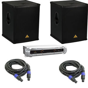 Behringer iNUKE NU6000 Power Amp w/ 2 B1800 X-Pro Speakers and 2 Speakon Cables