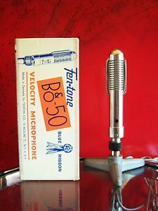 Vintage RARE 1950's Bang & Olufsen-50 ribbon microphone old w stand Denmark