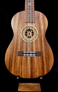 Bruce Wei 8 STRING Solid Acacia Koa Baritone Ukulele MOP Inlay, Bag UG19-2162