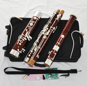 Professional Old Maple Bassoon Silver Plated key Heckel system High D E New Case