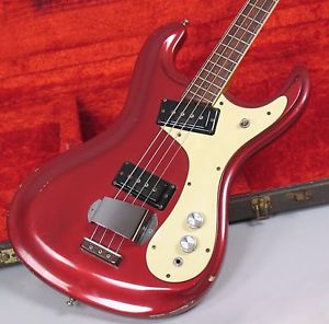1966 Mosrite Ventures Bass Double Pickup Candy Apple Red