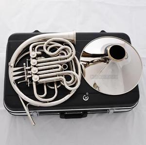 Professional Double French Horn Silver Nickel Plated F/Bb 4 Keys New Case