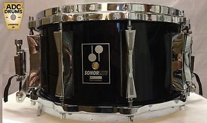 Vintage Sonor Lite 14" x 7.25" Snare Drum Onyx Lacquer - Used/1980"s