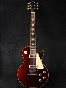 Free Shipping Used Gibson Les Paul Deluxe 1975 Wine Red Electric Guitar