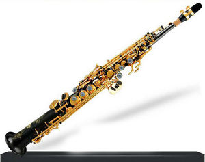 Black Nickel Straight Professional High-Grade B Flat Brass Soprano Saxophone  #