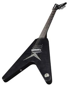 New Dean Karl Sander "The Black V" Trans Black Electric Guitar - Free Shipping!