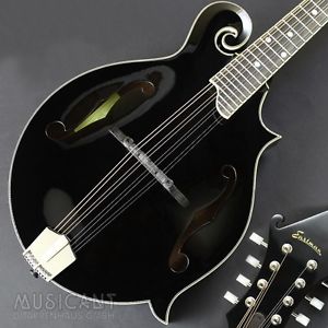 EASTMAN MD415 BK Black F-Style Bluegrass Mandoline, vollmassiv, schwarz, Koffer