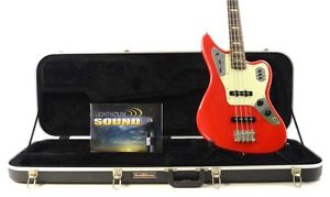 2007 Fender Jaguar Electric Bass Guitar - Hot Rod Red w/ Hard Shell Case