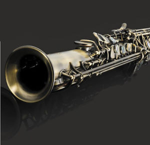 Antique Brass Straight Professional Length 65cm B Flat Brass Soprano Saxophone #