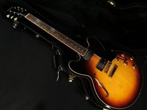 Edwards E-SA-125LTS Vintage Sunburst Semi Acoustic Used Electric Guitar Japan