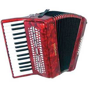 Scarlatti 24 Bass Piano Accordion - Red - NEW, FREE UK DELIVERY
