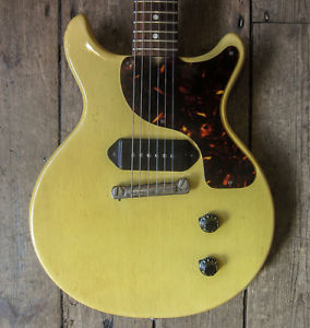 1959 GIBSON TV FINISH DOUBLE CUTAWAY LES PAUL JUNIOR AND ORIGINAL CROCODILE CASE