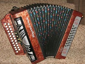 Russian Tula Tulskaya Garmon Garmoshka 2 Row 4 Reed LMMH 25 Button Accordion