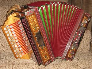 Slovenian Melodija 3 Row Diatonic Button Box Accordion C,F,Bb Dry Tuned by Mosti