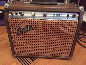 Vintage Fender Champ Amp Very Rare Silverface late 60s Wood