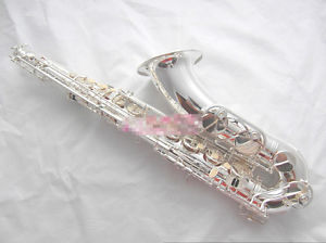 New Silver Plated Professional High-Grade U-Shape B Flat Brass Tenor Saxophone #