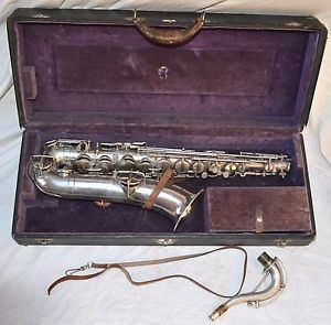 1923 Martin Low Pitch Silver Sax with Mouthpiece and Case