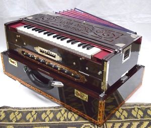 HARMONIUM~9 SCALE CHANGER~TEAK WOOD~THREE SET REEDS~BASS/MALE/FEMALE FOLDING