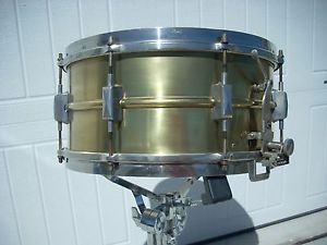 1930's Leedy Brass snare drum with Ludwig black Beauty shell