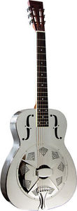 Ashbury RESONATOR GUITAR, Single Cone, brass body. At Hobgoblin Music.