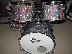 Vintage Gretsch drums Satin Flame Stop sign badge 1970's