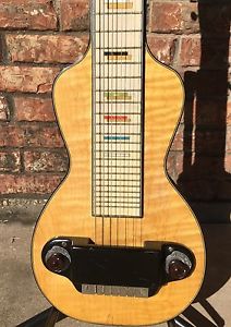 Vintage 1940 Silvertone Flame Maple Lap Steel Guitar - 1st Year For Silvertone