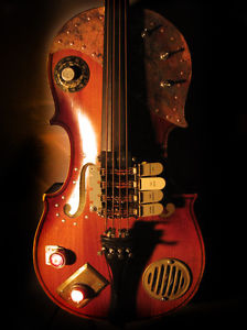 Steampunk cello lamp - Industrial Machine Age - musical light - art sculpture