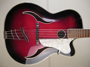 ♫ RARE KLIRA "RED KING" ,massive Decke. Archtop, vintage Jazzgitarre