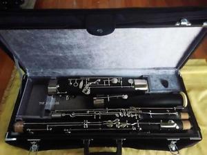 Prof New Black Short Reach C Tone Bassoon Silver Key 2Pc Cupronickel Bocal +Case